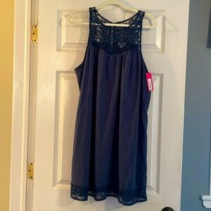 NEW Xhilaration Navy Blue with Crochet Dress